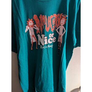 Rick and Morty Christmas T-Shirt Rick Naughty or Nice Size XL